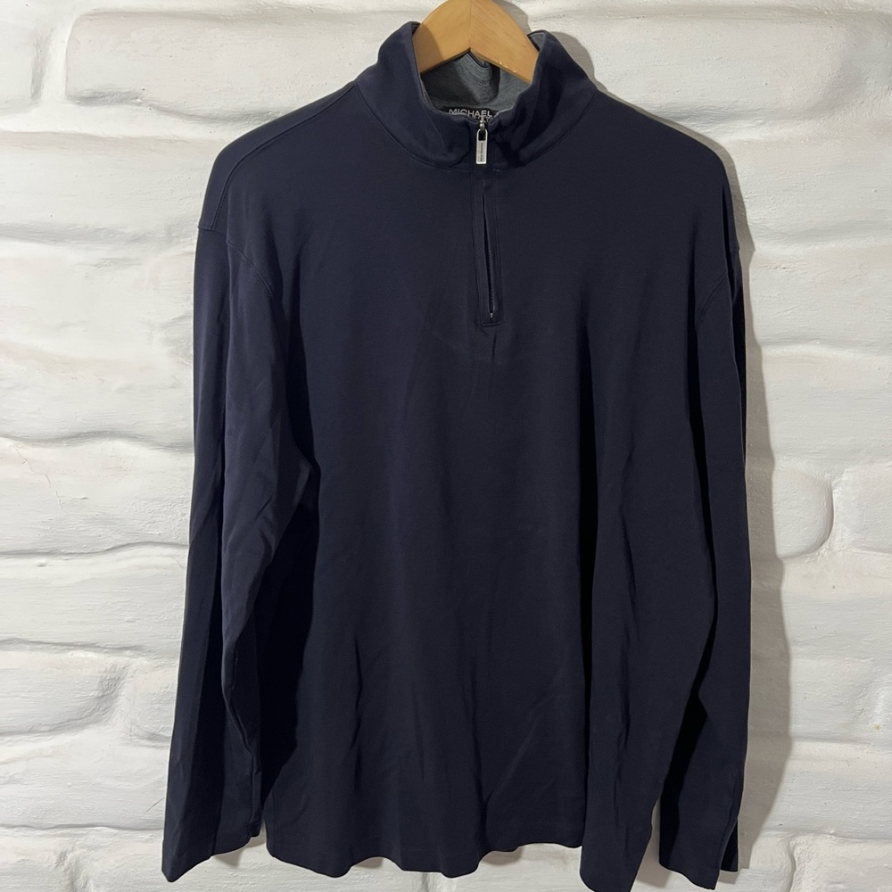 Michael Kors Navy Pullover 1/4 Zip (XXL)